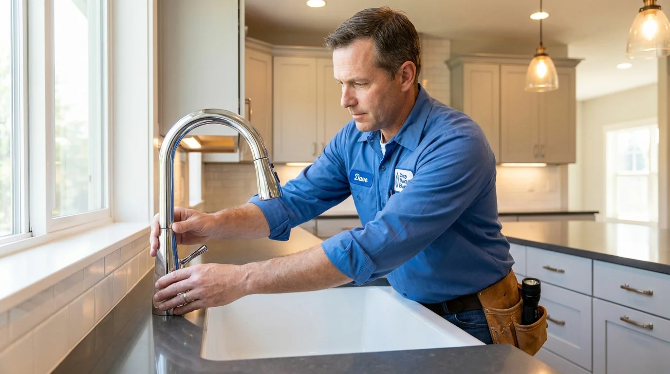 Kitchen faucet installation by Johns Plumbing LLC in Northport