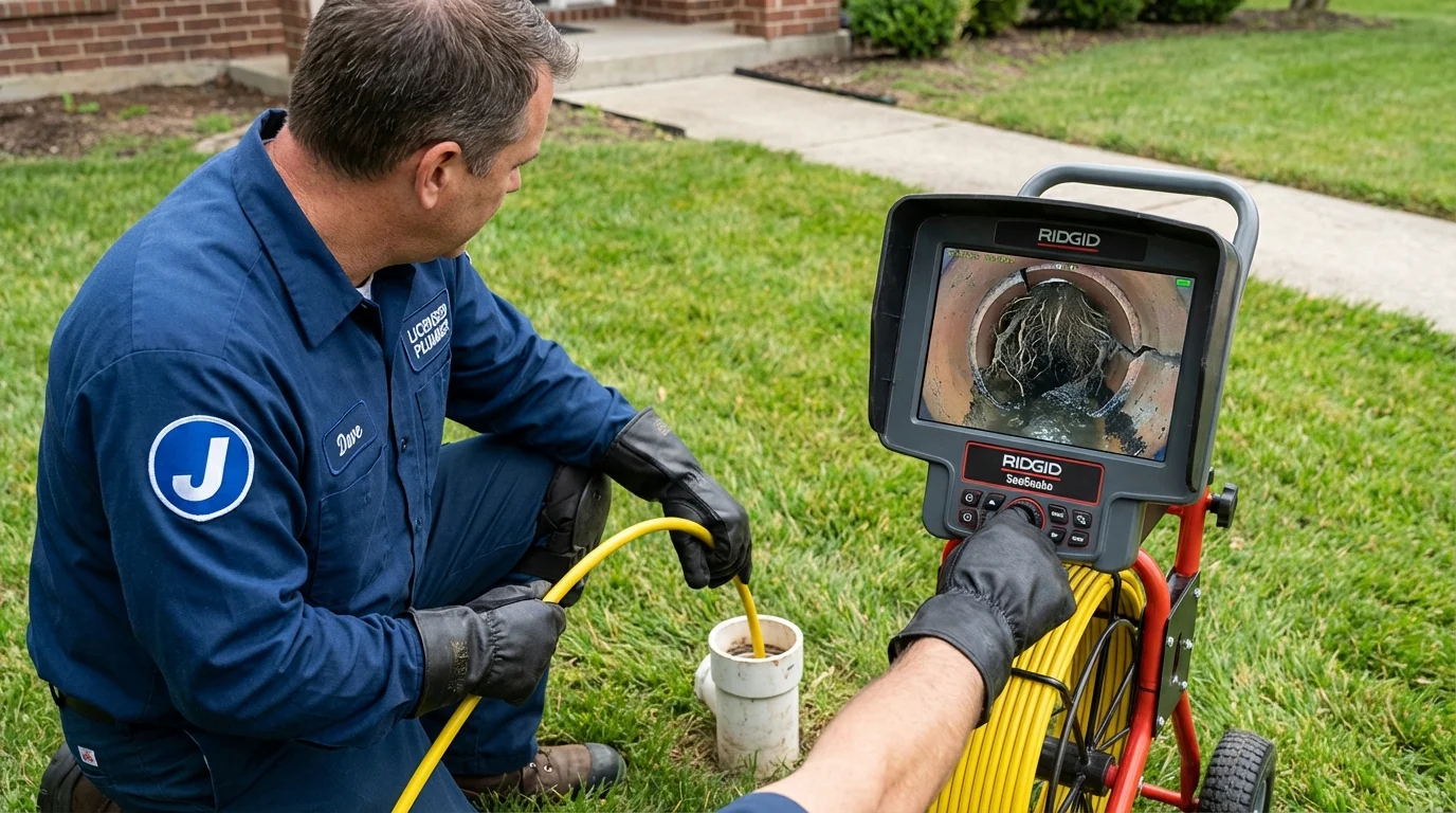 Sewer camera inspection being performed by Johns Plumbing LLC in Northport